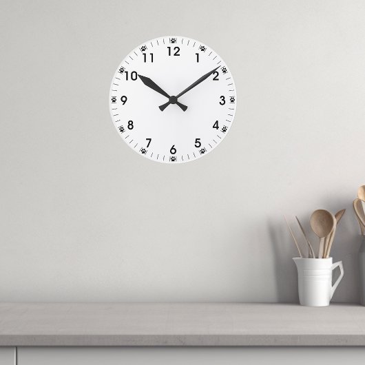 愛犬猫の手時計 ラウンド壁時計