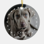 愛犬猫フォトポーズクミニマルル セラミックオーナメント (正面)