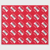 愛犬用かわいい赤クリスマスラッピング紙 ラッピングペーパー (フラット)