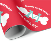 愛犬用かわいい赤クリスマスラッピング紙 ラッピングペーパー (ロールコーナー)