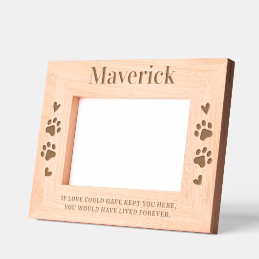 愛犬記念パーソナライズされた悔やみや弔慰木写真 レーザー彫刻フレーム (左)