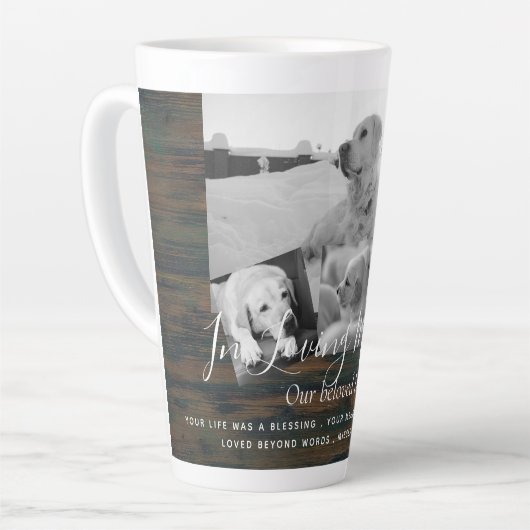 愛犬記念写真追悼詩 カフェラテマグ (左アングル)