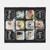 愛犬記念悔やみや弔慰引用文8写真コラージュ フリースブランケット (正面(横))