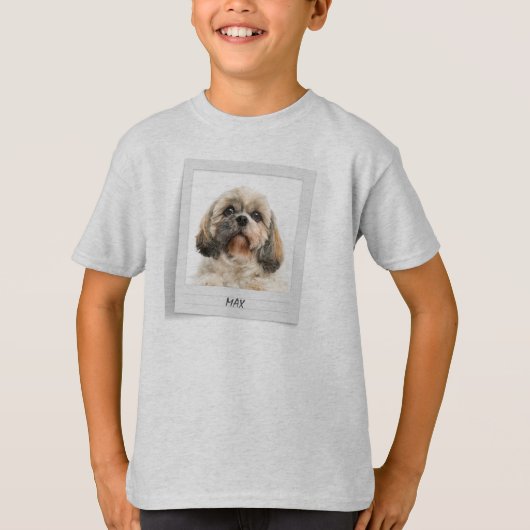 愛犬誕生日写真パーソナライズされた Tシャツ (正面)