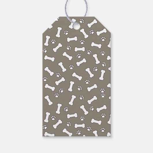 愛犬誕生日可愛い子犬の前柄プリントパターン ギフトタグ (正面)