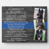 愛犬警察官メモリアル・プレート - K9警察官の思い出 3枚の写真付き フォトプラーク (正面)