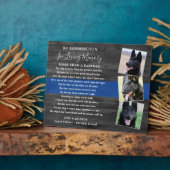 愛犬警察官メモリアル・プレート - K9警察官の思い出 3枚の写真付き フォトプラーク (側面)