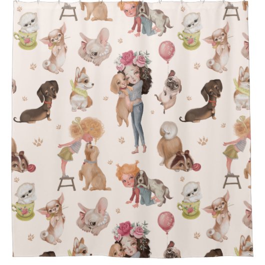 愛犬 シャワーカーテン (正面)