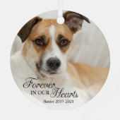 愛犬 永遠に私たちの心の中に フォト メタルオーナメント (裏面)