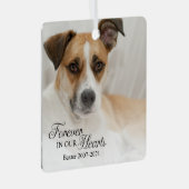 愛犬 永遠に私たちの心の中に フォト メタルオーナメント (正面右)