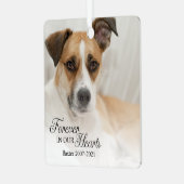 愛犬 永遠に私たちの心の中に フォト メタルオーナメント (正面左)