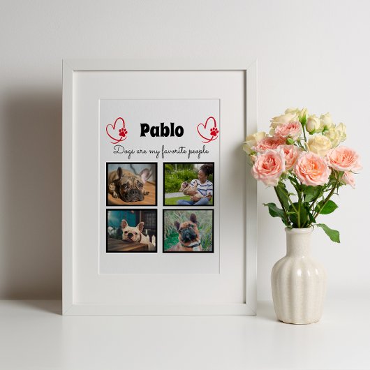 愛犬 – 4フォトコラージュカスタマイズー フォトプラーク