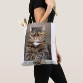 愛猫おもしろいは皮肉なユーモアが印象的ではない トートバッグ (クローズアップ)