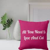 愛猫かわいいパーソナライズされた引用文ピンク クッション