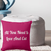 愛猫かわいいパーソナライズされた引用文ピンク クッション