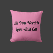 愛猫かわいいパーソナライズされた引用文ライトピンク クッション