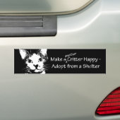 愛猫が住むシェルターの笑顔 バンパーステッカー (車上)