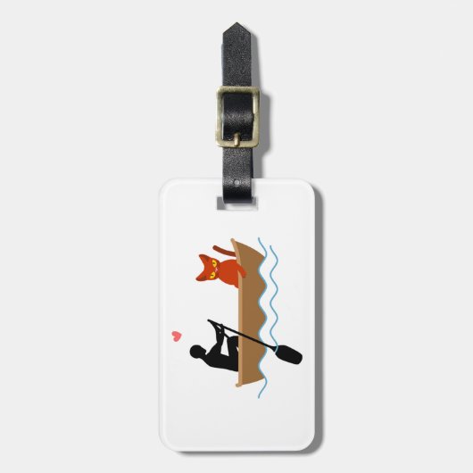 愛猫とルーワーおもしろいでお洒落愛猫 ラゲッジタグ (正面縦)