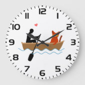 愛猫とルーワーおもしろいでお洒落愛猫 ラージ壁時計 (正面)