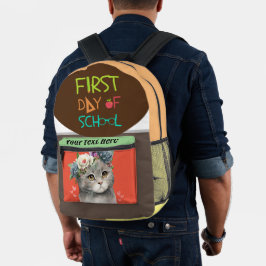 愛猫と一緒に学校を休む日 プリントバックパック