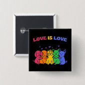 愛猫と犬カラフルが可愛い 缶バッジ (正面&裏面)