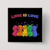 愛猫と犬カラフルが可愛い 缶バッジ (正面)