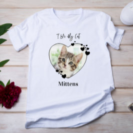 愛猫のハートパーソナライズされたペット Tシャツ