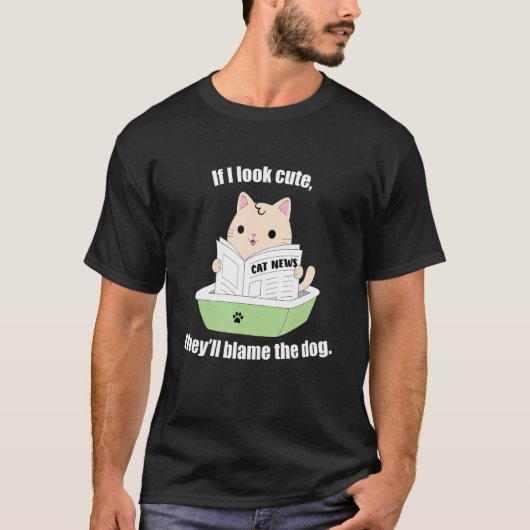愛猫のフレーズを責めるかわいい猫 Tシャツ (正面)