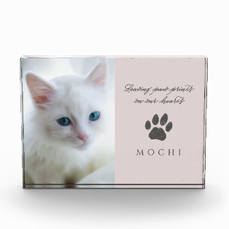 愛猫のメモリアルデザイン ダスティーローズの肉球の足跡 フォトブロック