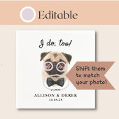 愛猫の名前もテンプレート犬の写真結婚 スタンダードカクテルナプキン