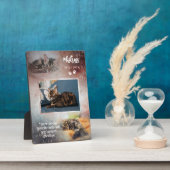 愛猫の思い出写真プレート　ネイビー＆ラスト フォトプラーク (側面)