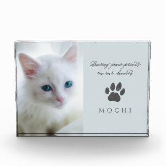 愛猫の思い出 ダスティブルーの足跡が心に残る 猫のメモリアル フォトブロック