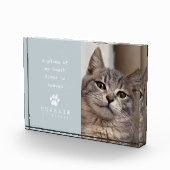 愛猫の思い出 私の心の一部は天国に Dusty Blue フォトブロック (右)