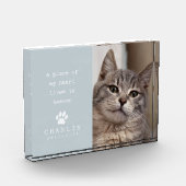 愛猫の思い出 私の心の一部は天国に Dusty Blue フォトブロック (左)