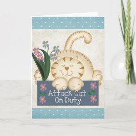 愛猫を守る可愛いグリーティングカード カード