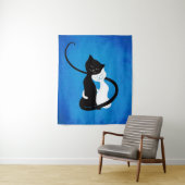 愛猫を抱き締める青 タペストリー (インサイチュ)