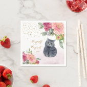 愛猫イラストレーションハッピーバースデーガールパーティー スタンダードカクテルナプキン (インサイチュ)