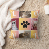 愛猫コラージュデザイン装飾用クッションカバー クッション (ブランケット)