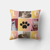 愛猫コラージュデザイン装飾用クッションカバー クッション (裏面)