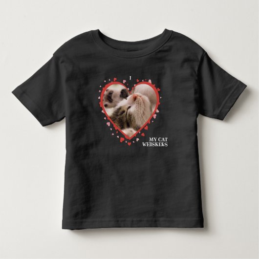 愛猫ハートとペットの名前 トドラーTシャツ (正面)