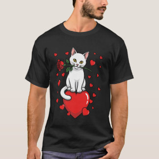 愛猫ハートローズ かわいい猫 Tシャツ