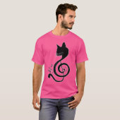 愛猫ピアニスト 音楽 ネコ 音符 Tシャツ (正面フル)