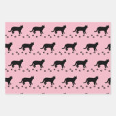 愛猫ピンクと黒猫 ラッピングペーパーシート (正面)