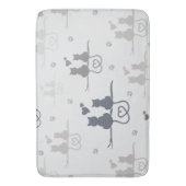 愛猫モダンのシルエット バスマット (正面縦)