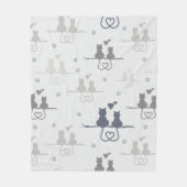 愛猫モダンのシルエット フリースブランケット (正面)