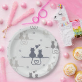 愛猫モダンのシルエット ペーパープレート (パーティー)