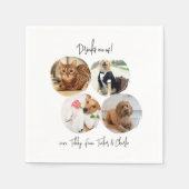 愛猫モダン犬の愛猫の愛犬の写真結婚4 スタンダードカクテルナプキン (正面)