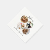 愛猫モダン犬の愛猫の愛犬の写真結婚4 スタンダードカクテルナプキン (角)