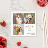 愛猫ユニーク犬の愛猫の写真ドリンク結婚3 スタンダードカクテルナプキン (インサイチュ)