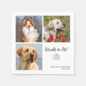 愛猫ユニーク犬の愛猫の写真ドリンク結婚3 スタンダードカクテルナプキン (正面)